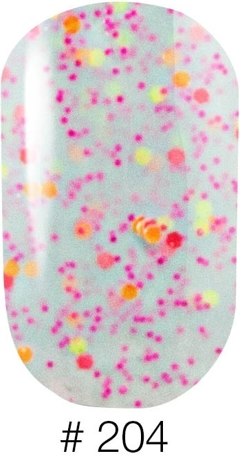 Гель-лак Naomi Gel Polish Candy Bar №204 6мол світло-блакитна карамель із конфетті