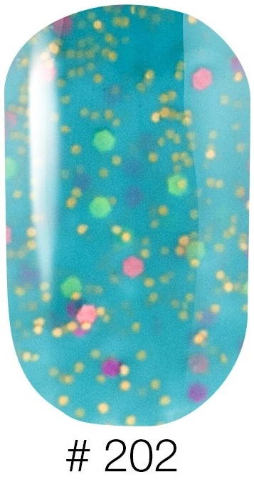 Гель-лак Naomi Gel Polish Candy Bar №202 6мол бірюзова карамель з конфетті