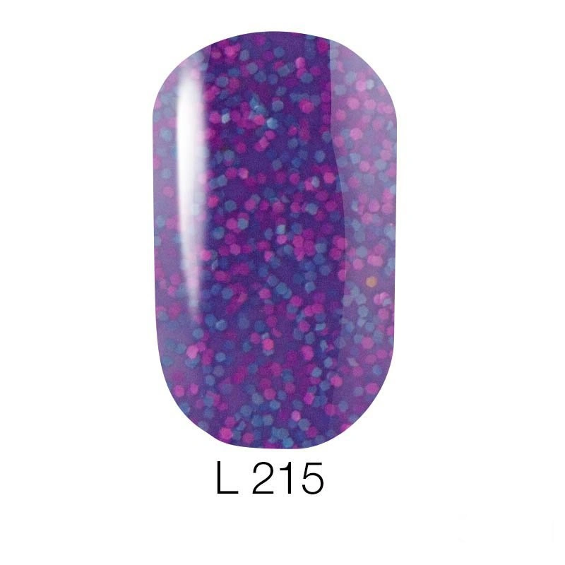 Гель-лак Naomi Lets Go Party Gel Polish №215 6мол фіолетовий з великою кількістю кольорової луски