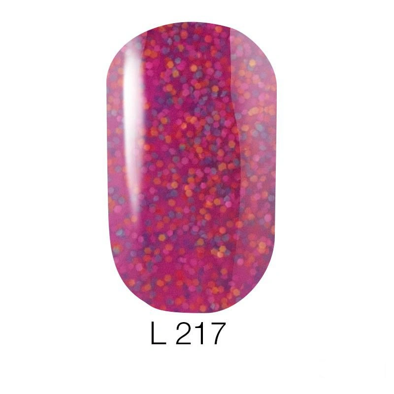 Гель-лак Naomi Lets Go Party Gel Polish №217 6мол фуксія з великою кількістю кольорової луски