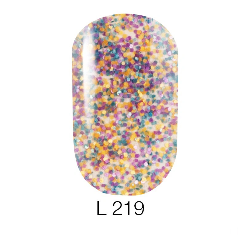 Гель-лак Naomi Lets Go Party Gel Polish №219 6мол кава з молоком з великою кількістю кольорової луски