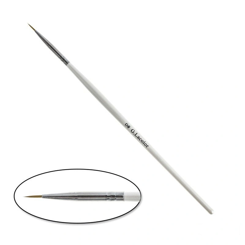 Пензель для дизайну з білою ручкою #0 G.La color Brush for Design with White Handle #0