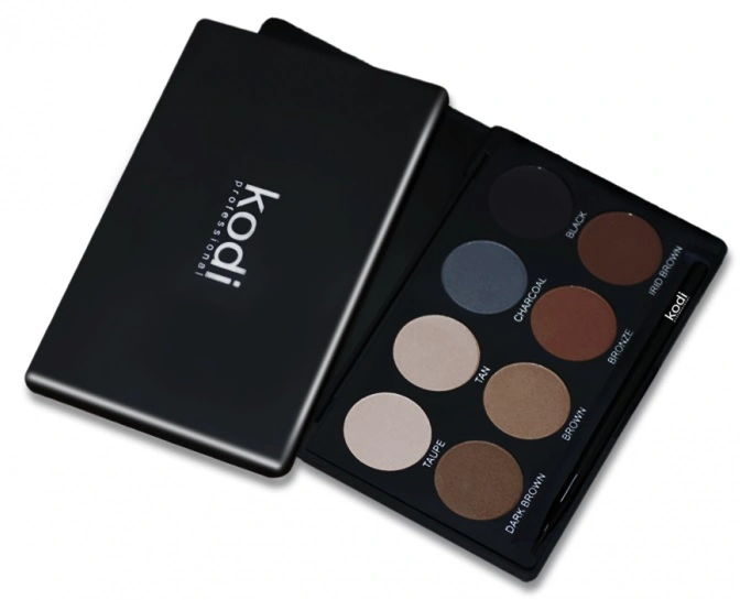 Набір тіней для корекції брів Kodi Set of Eye Shadows for Eyebrow Correction + кисть у подарунок