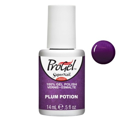 Гель-лак Сливова настойка Super Nail ProGel Plum Potion фіолетовий з мікроблиском 14 мл