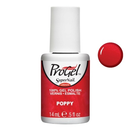 Гель-лак Маково-червоний Super Nail ProGel Poppy кораловий з мікроблиском 14 мл