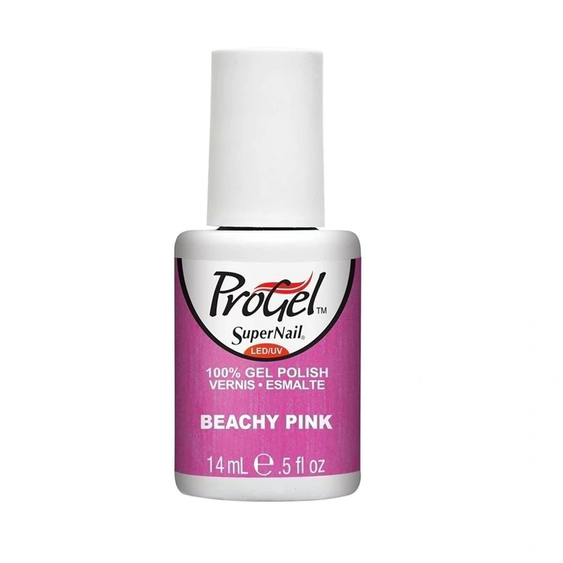 Гель-лак Super Nail ProGel Beachy Pink яскравий рожево-малиновий з ледь помітним мікроблиском 14 мл