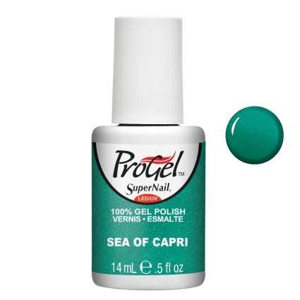 Гель-лак Море Капрі Super Nail ProGel Sea of Capri світлий яскраво-зелений, перламутр 14 мл
