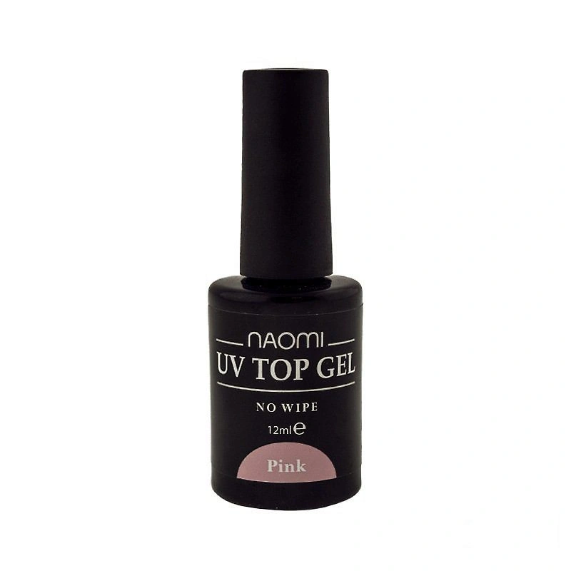 Закріплювач для гелю Naomi UV Top Gel No Wipe Pink напівпрозорий рожевий 12 мл