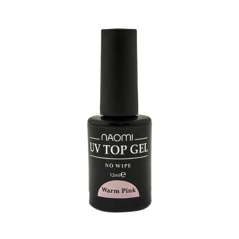 Закріплювач для гелю Naomi UV Top Gel No Wipe Warm Pink теплий рожевий 12 мл