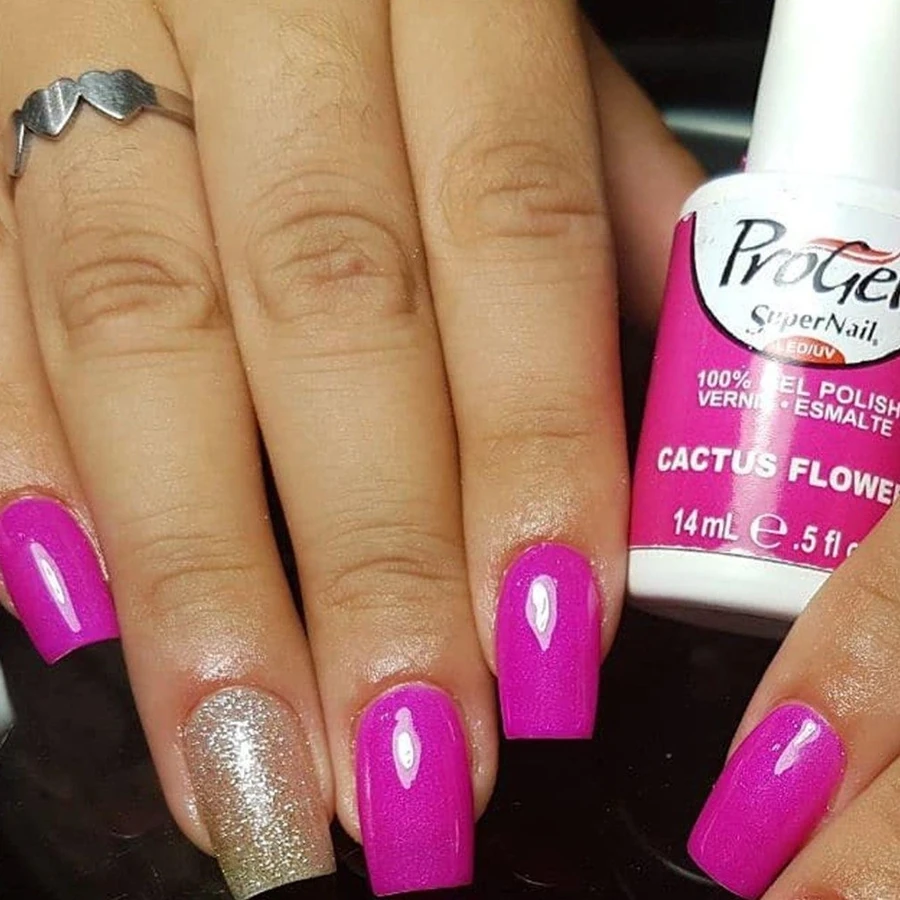 Гель-лак Квітка кактуса Super Nail ProGel Cactus Flower яскравий малиновий з мікроблиском 14 мл