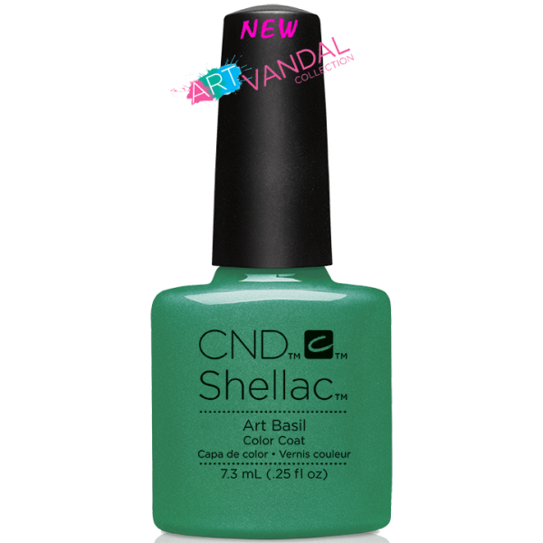 Гель-лак CND Shellac Art Basil сосновий зелений з мікроблиском 7,3 мл