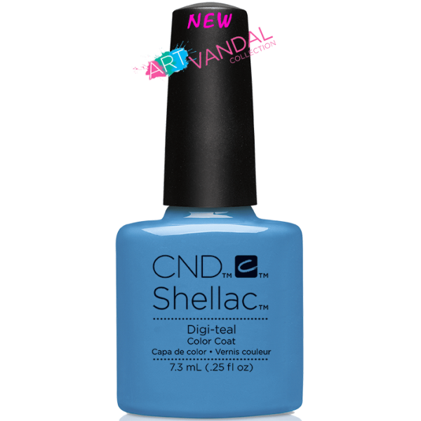 Гель-лак CND Shellac Digi-Teal яскраво-блакитний, емаль 7,3 мл