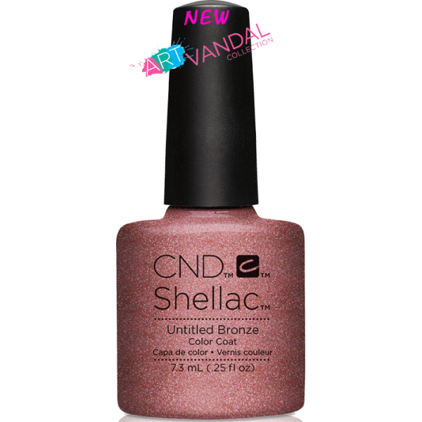 Гель-лак CND Shellac Untitled Bronze рожево-бронзовий з шиммером та бронзовими вкрапленнями 7,3 мл
