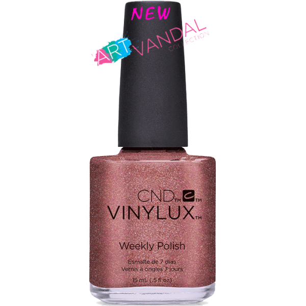 Лак CND VINYLUX 212 Untitled Bronze рожево-бронзовий з шиммером та бронзовими вкрапленнями 15 мл