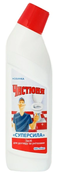 Засіб для догляду за унітазами Суперсила 500 мл Чистюня Means for Toilets Care Superpower 500мл