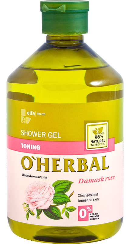 Тонізуючий гель для душу "Дамаська троянда" OHerbal Toning Shower Gel with Damask Rose Extract 500 мл