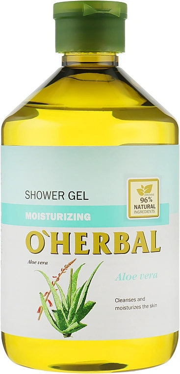 Зволожуючий гель для душу з екстрактом алое віра OHerbal Moisturizing Shower Gel with Aloe Vera Extract 500мл