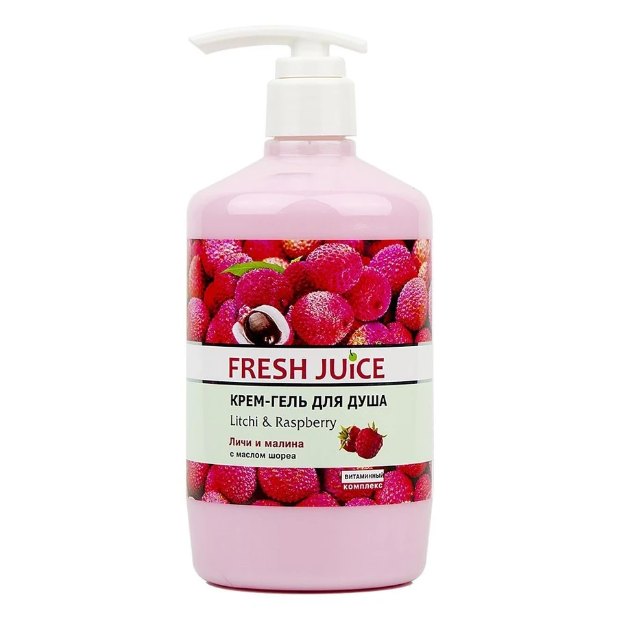 Крем-гель для душу личі та малина Fresh Juice Cream Shower Gel Litchi & Raspberry 750 мл