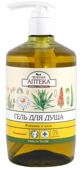 Гель для душу Ромашка та алое Зелена аптека Shower Gel Chamomile and Aloe 750мл