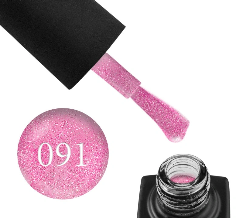 Гель-лак GO Active UV Gel Polish GO 091 рожевий з дрібними білими та красними блискітками 5,8 мл