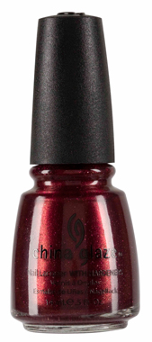 Лак China Glaze Riveter Rouge бордовий, з блискітками 14 мл