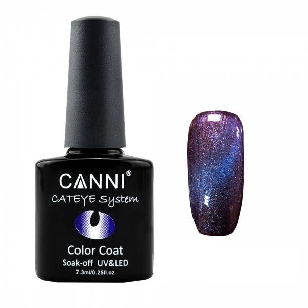 Магнітний гель-лак «Котяче око» Canni Cat Eye - Chameleon Gel Polish №462 рожево-пурпурово-фіолетовий з синім відблиском хамелеон з шиммером 7,3 мл