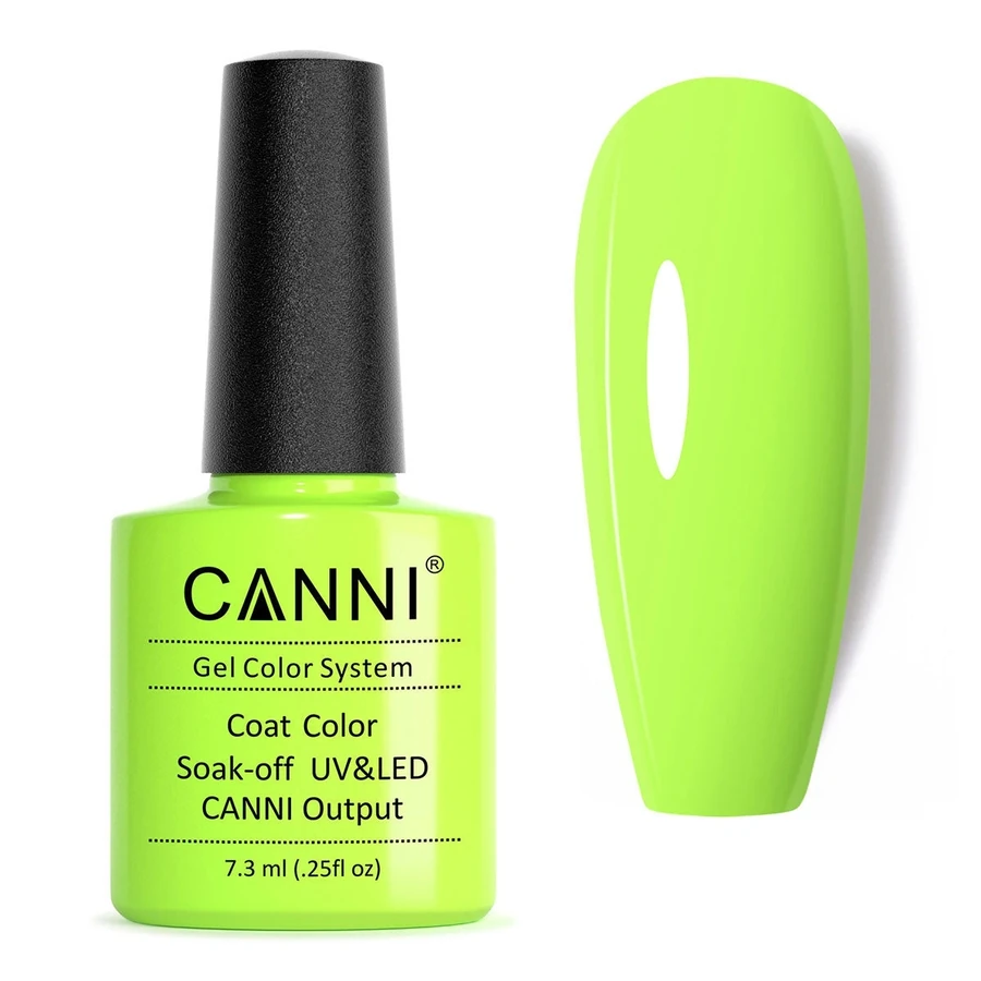 Гель-лак Canni Gel Polish №2 Fresh Yellow-Green неоновий жовто-зелений лайм, емаль 7,3 мл