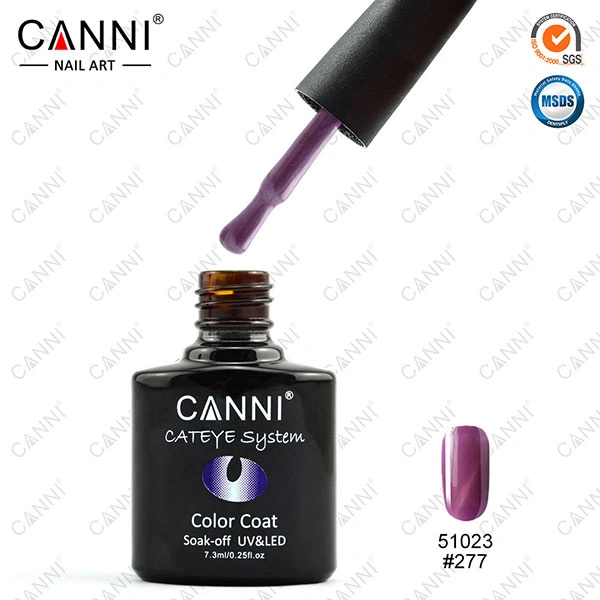 Магнітний гель-лак «Котяче око» Canni Cats Eye Gel Polish №277 бузковий з шиммером 7,3 мл