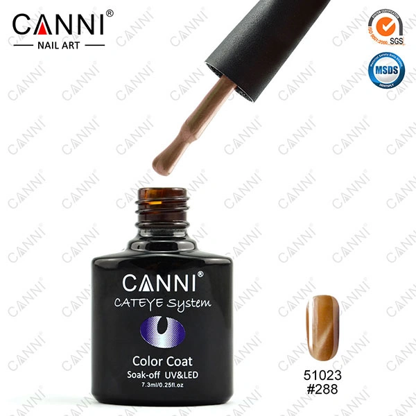 Магнітний гель-лак «котяче око» Canni Cats Eye Gel Polish №288 золотисте з шиммером 7,3 мл