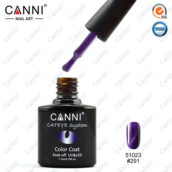 Магнітний гель-лак «Котяче око» Canni Cats Eye Gel Polish №291 пурпурний з шиммером 7,3 мл