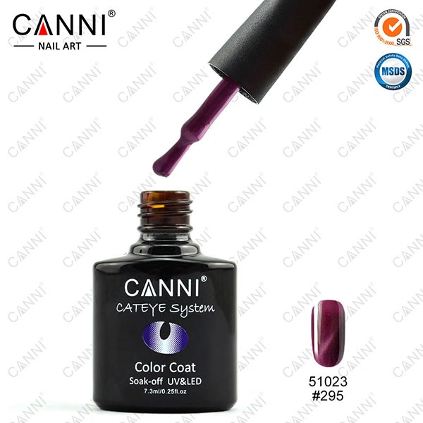 Магнітний гель-лак «котяче око» Canni Cats Eye Gel Polish №295 сливове з шиммером 7,3 мл