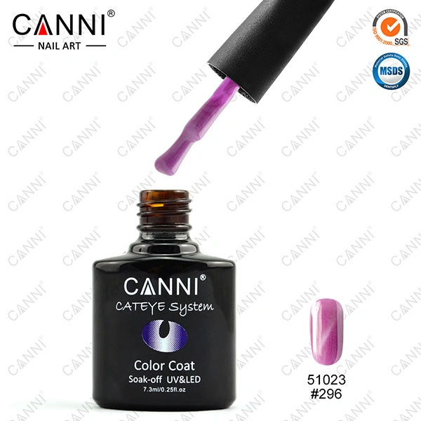 Магнітний гель-лак «Котяче око» Canni Cats Eye Gel Polish №296 рожево-лілове з шиммером 7,3 мл