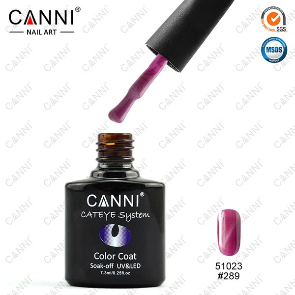 Магнітний гель-лак «Котяче око» Canni Cats Eye Gel Polish №289 темно-рожевий з шиммером 7,3 мл