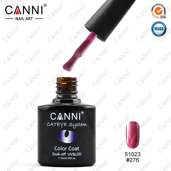 Магнітний гель-лак «Котяче око» Canni Cats Eye Gel Polish №276 малиновий з шиммером 7,3 мл