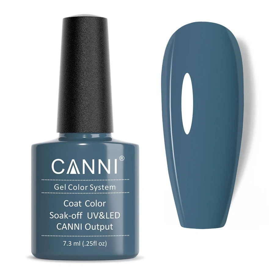 Гель-лак Canni Gel Polish №80 Deep Steel Blue пастельний сіро-синій, емаль 7,3 мл