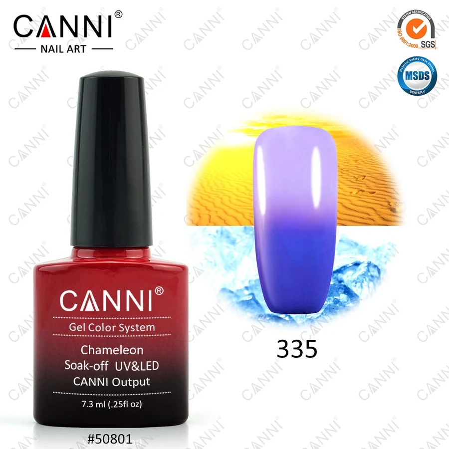 Термо гель-лак Canni Thermo Gel Polish №335 синій - світлий бузковий 7,3 мл