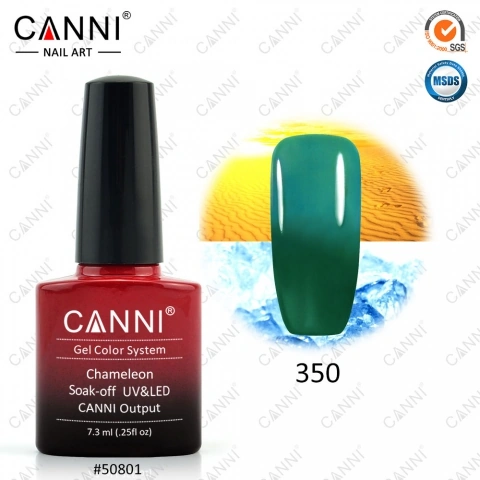 Термо гель-лак Canni Thermo Gel Polish №350 зелений - смарагдовий 7,3 мл