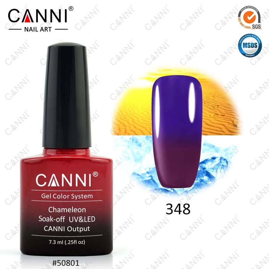 Термо гель-лак Canni Thermo Gel Polish №348 гнила вишня - королівський синій 7,3 мл