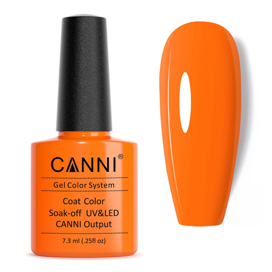 Гель-лак Canni Gel Polish №91 Bright Orange яскравий апельсиновий, емаль 7,3 мл