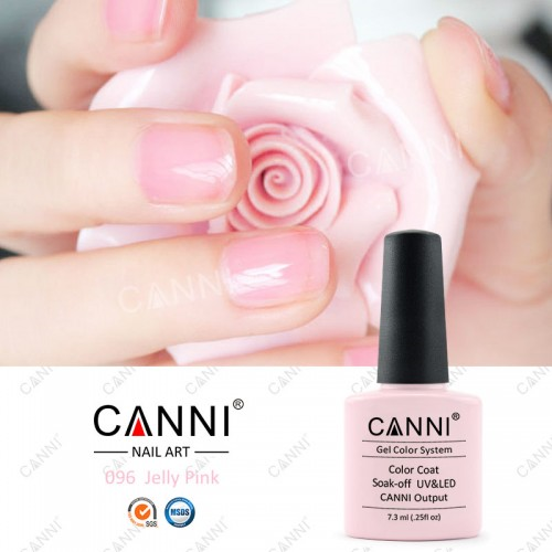 Гель-лак Canni Gel Polish №96 Jelly Pink блідо-рожевий для френча, емаль 7,3 мл