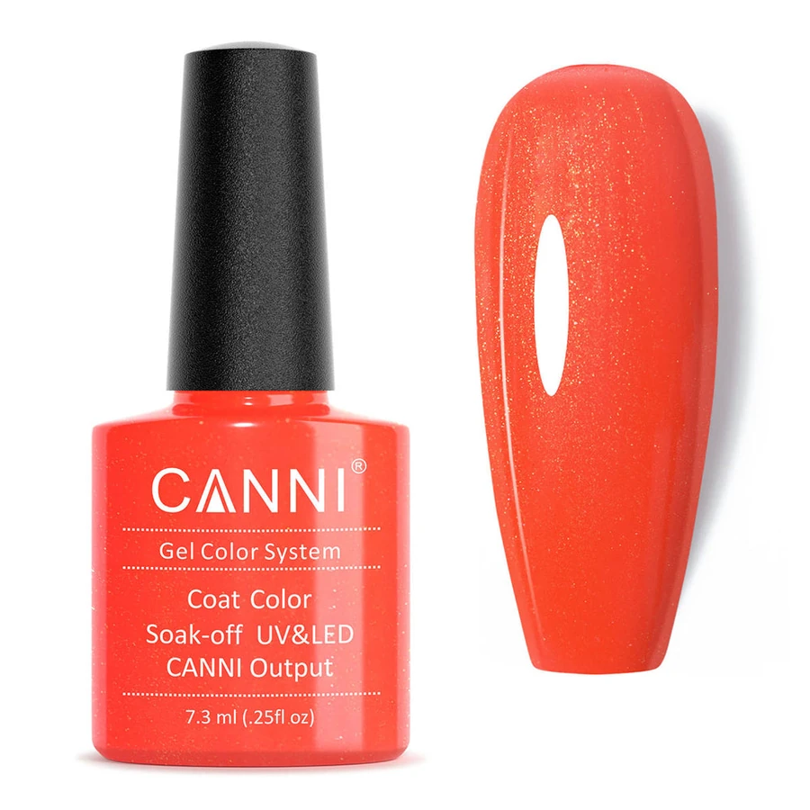 Гель-лак Canni Gel Polish №110 Cinnabar Red червоний із золотистим шиммером 7,3 мл