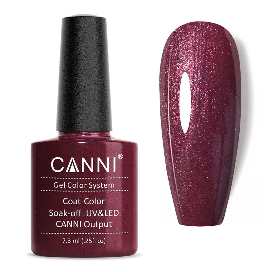 Гель-лак Canni Gel Polish №123 Mysterious Red бордовий із шиммером 7,3 мл