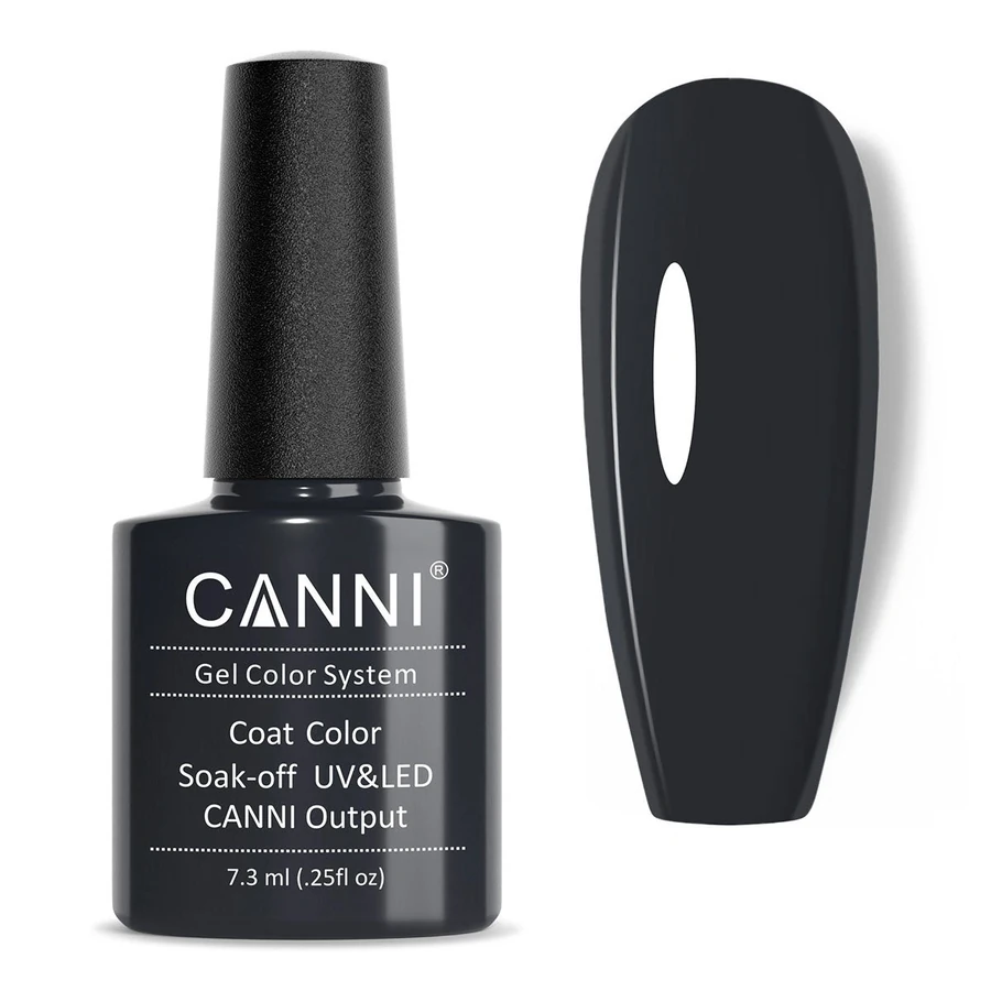 Гель-лак Canni Gel Polish №132 Dark Grey чорний, графітно-сірий, емаль 7,3 мл
