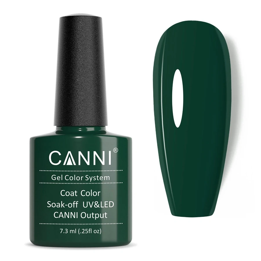 Гель-лак Canni Gel Polish №134 Solid Green насичений зелений, емаль 7,3 мл