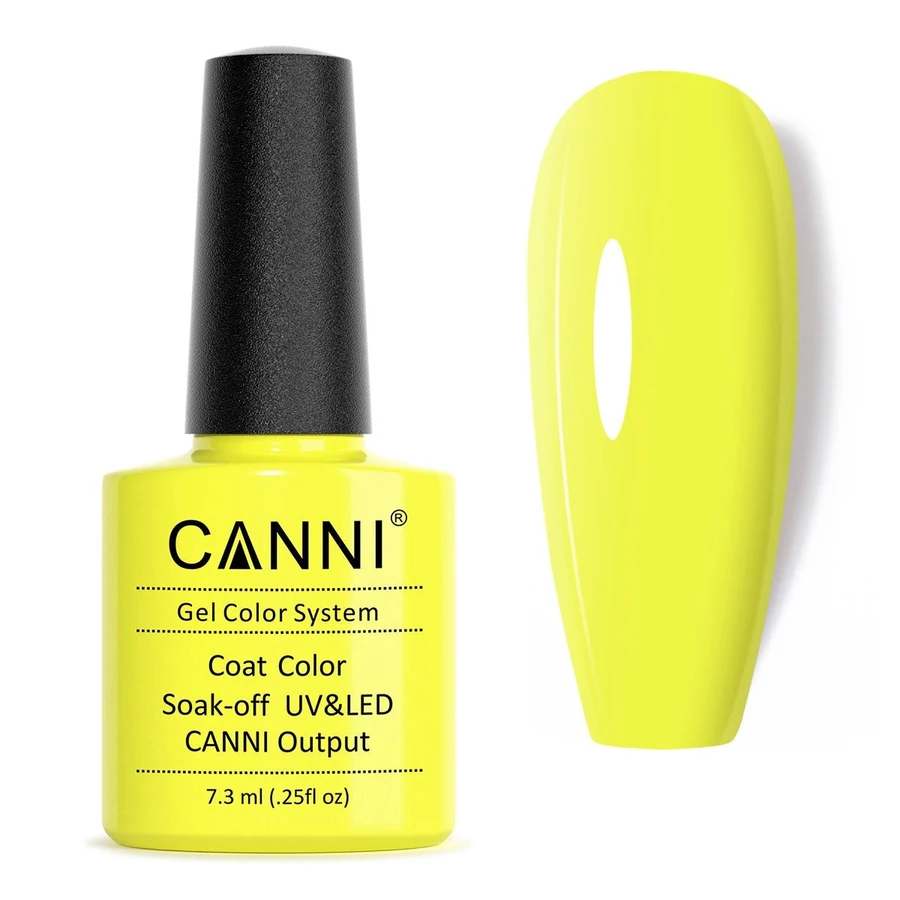 Гель-лак Canni Gel Polish №140 Electric Yellow яскравий неоново-жовтий, емаль 7,3 мл