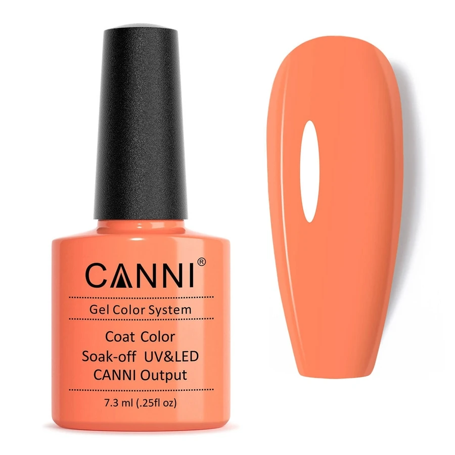 Гель-лак Canni Gel Polish №141 Shock Orange яскравий лососево-оранжевий, емаль 7,3 мл