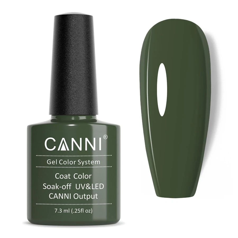 Гель-лак Canni Gel Polish №150 Blackish Green зелений хакі, емаль 7,3 мл
