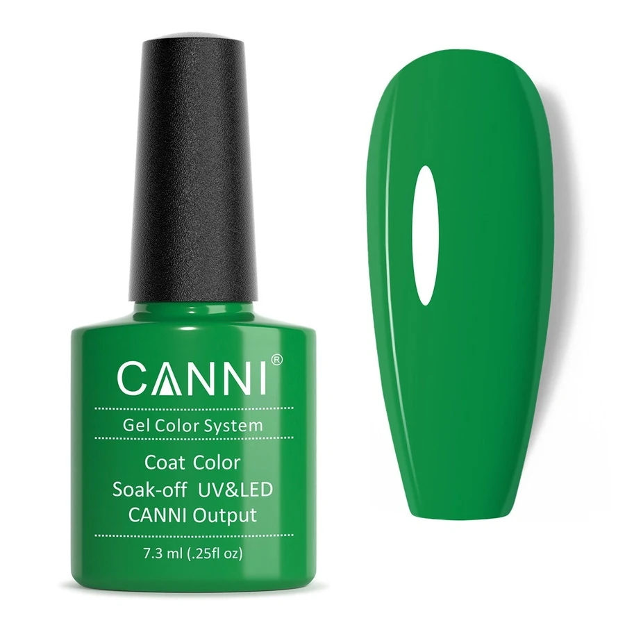 Гель-лак Canni Gel Polish №160 Bright Green яскраво-зелений, емаль 7,3 мл