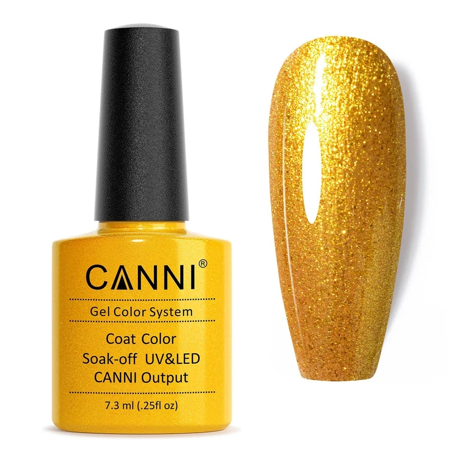 Гель-лак Canni Gel Polish №197 Glittering Gold золотистий із шиммером 7,3 мл