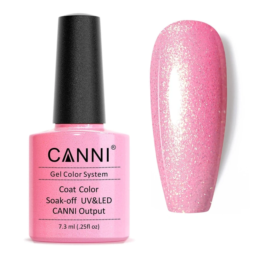 Гель-лак Canni Gel Polish №205 Glitter Pink рожевий із шиммером 7,3 мл